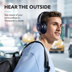 by Anker Q20I Hybrid Active Noise Cancelling Headphones, Blue