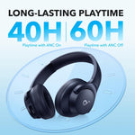 by Anker Q20I Hybrid Active Noise Cancelling Headphones, Blue