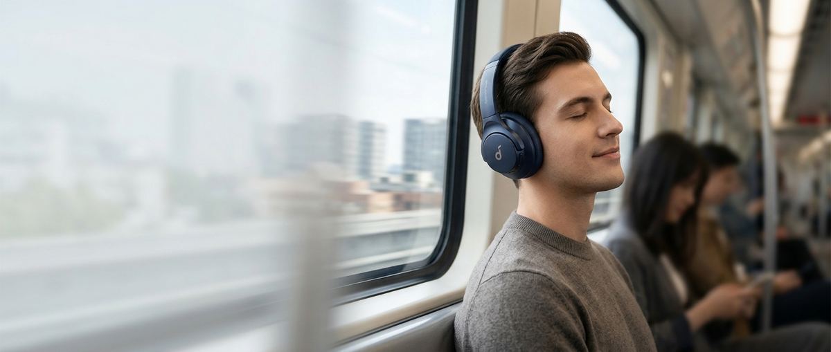 Person enjoying their music
