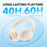 by Anker Q20I Hybrid Active Noise Cancelling Headphones, White