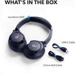 by Anker Q20I Hybrid Active Noise Cancelling Headphones, Blue