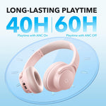 by Anker Q20I Headphones with Protective Case, Pink, Bundle